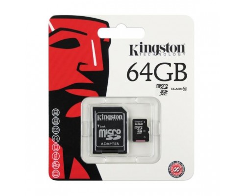 Kingston SDHC SD kaart 64GB + adapter (Class 10)